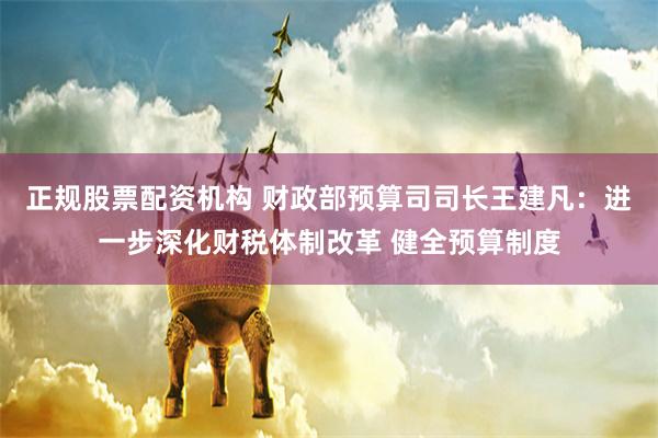 正规股票配资机构 财政部预算司司长王建凡：进一步深化财税体制改革 健全预算制度